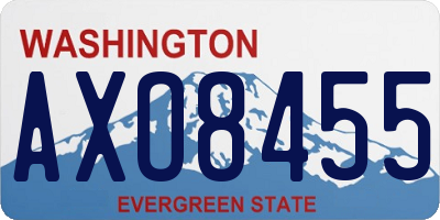 WA license plate AXO8455
