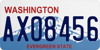 WA license plate AXO8456