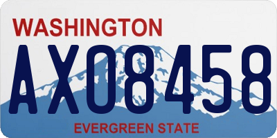 WA license plate AXO8458