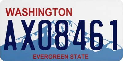 WA license plate AXO8461