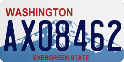 WA license plate AXO8462