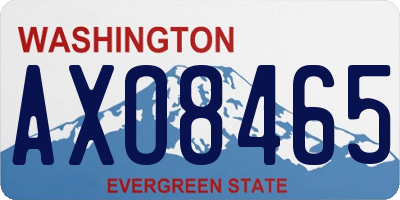 WA license plate AXO8465