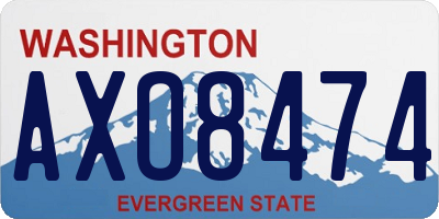 WA license plate AXO8474