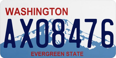 WA license plate AXO8476
