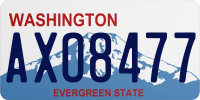 WA license plate AXO8477