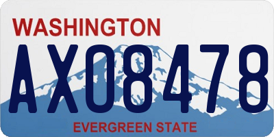 WA license plate AXO8478