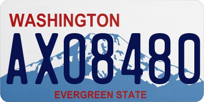 WA license plate AXO8480