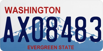WA license plate AXO8483
