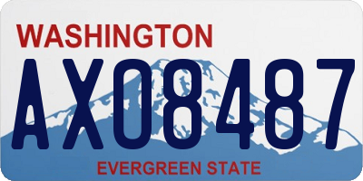 WA license plate AXO8487