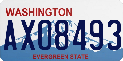 WA license plate AXO8493