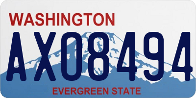 WA license plate AXO8494