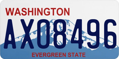 WA license plate AXO8496
