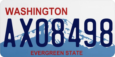 WA license plate AXO8498