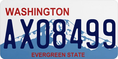 WA license plate AXO8499