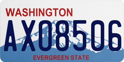 WA license plate AXO8506