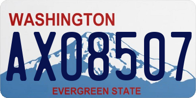WA license plate AXO8507