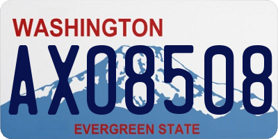 WA license plate AXO8508
