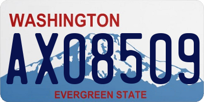 WA license plate AXO8509