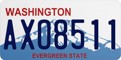 WA license plate AXO8511