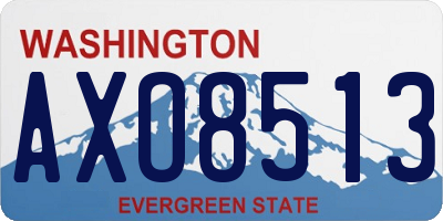 WA license plate AXO8513