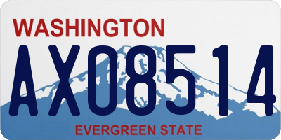 WA license plate AXO8514