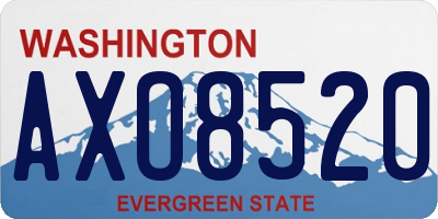 WA license plate AXO8520