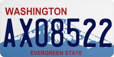 WA license plate AXO8522