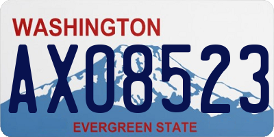 WA license plate AXO8523