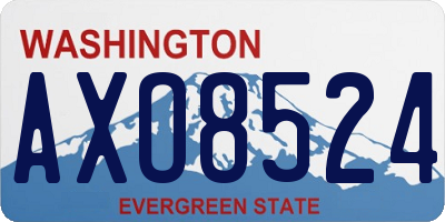 WA license plate AXO8524