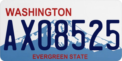 WA license plate AXO8525