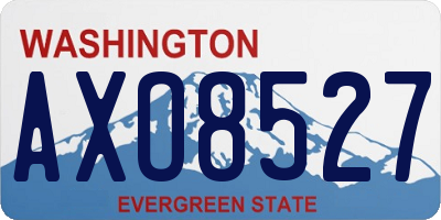 WA license plate AXO8527