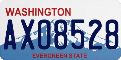 WA license plate AXO8528