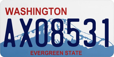WA license plate AXO8531