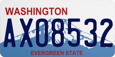 WA license plate AXO8532