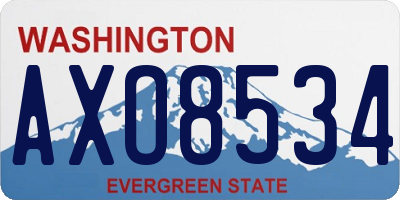 WA license plate AXO8534
