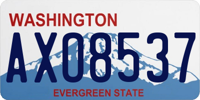 WA license plate AXO8537