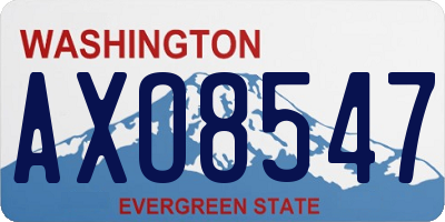 WA license plate AXO8547
