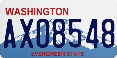 WA license plate AXO8548