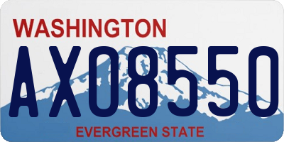 WA license plate AXO8550