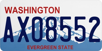 WA license plate AXO8552