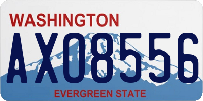 WA license plate AXO8556