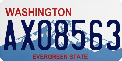 WA license plate AXO8563
