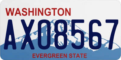 WA license plate AXO8567