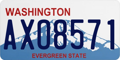 WA license plate AXO8571