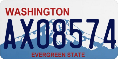 WA license plate AXO8574