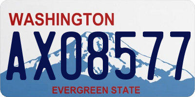 WA license plate AXO8577
