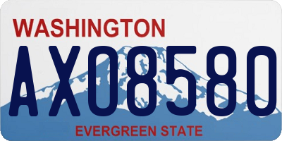 WA license plate AXO8580