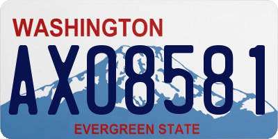 WA license plate AXO8581