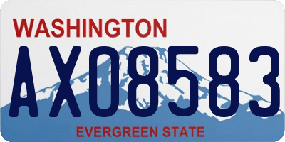 WA license plate AXO8583