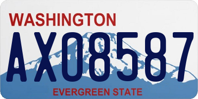 WA license plate AXO8587